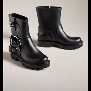 Jeffrey Campbell Black Water Resistant Rain Boots NWT